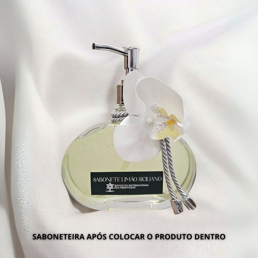 Saboneteira de vidro para sabonete de limão siciliano