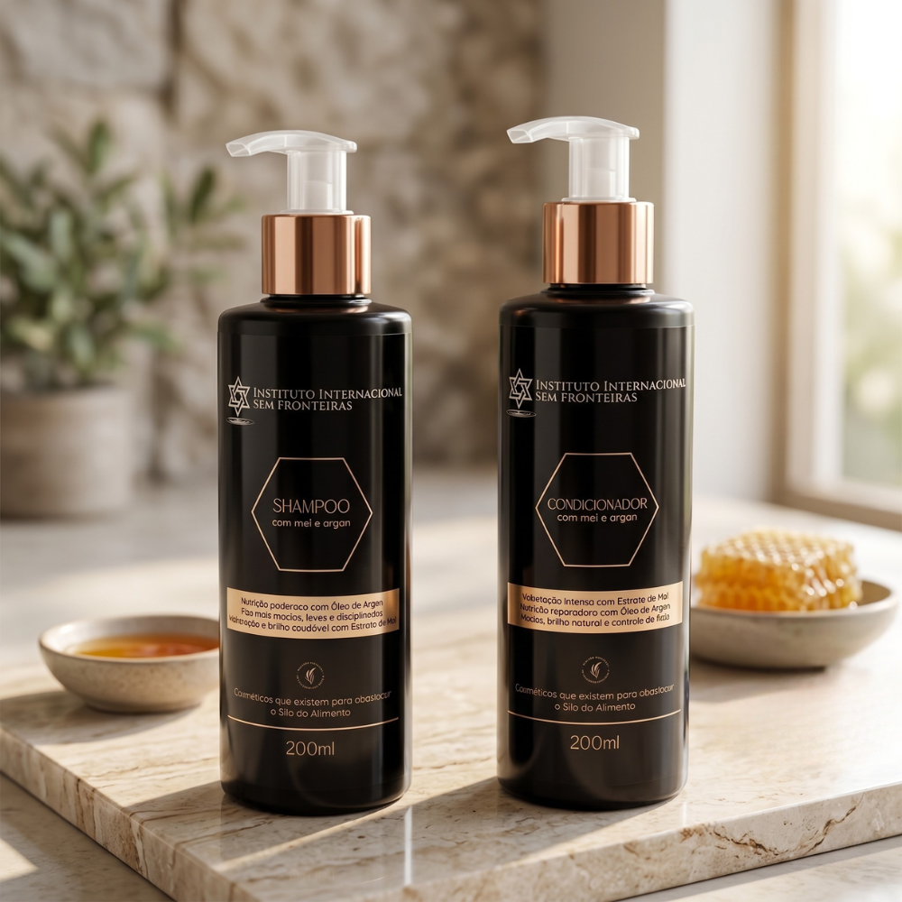 Shampoo e Condicionador com Mel e Argan 200ml