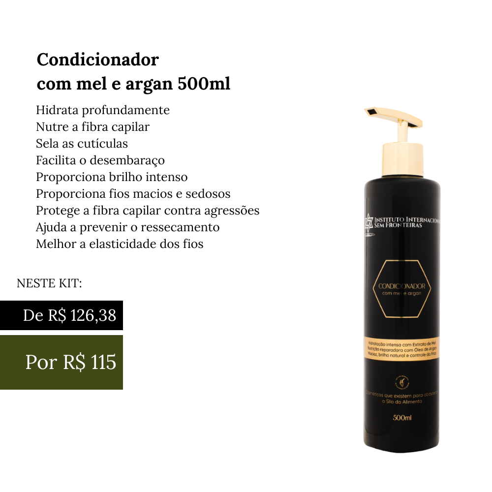 500ml Mel e Argan Shamp & Cond