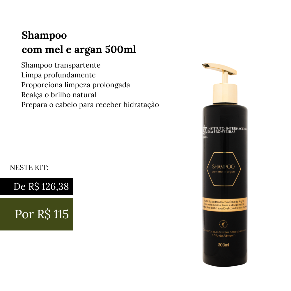 500ml Mel e Argan Shamp & Cond